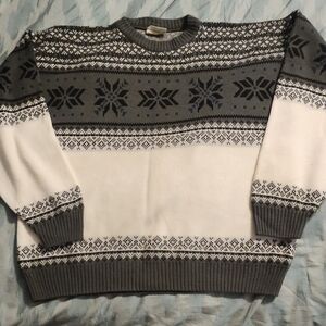 Vintage 1990s‎ Northwest Territory Snow Graphic Knitted Sweater Men's Size XL